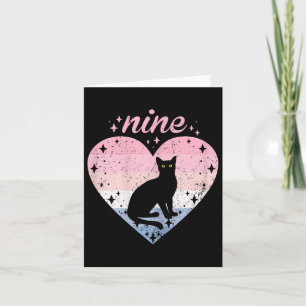 9 Jahre Niedliche Katze Geburtstagskind 9. Geburts Karte