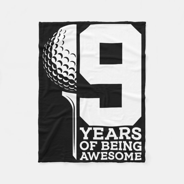 9 Jahre Phantastisch Golf 9. Geburtstag Fleecedecke (Vorderseite)