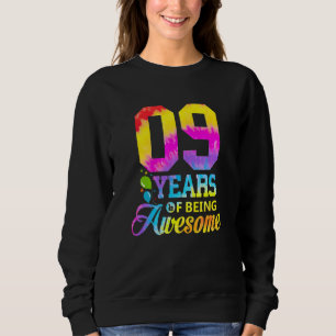 9 Jahre Phantastische Gefärbte Krawatte 9. Geburts Sweatshirt