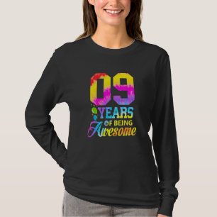 9 Jahre Phantastische Gefärbte Krawatte 9. Geburts T-Shirt