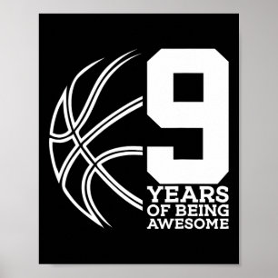 9 JAHRE PHANTASTISCHER BASKETBALL 9. GEBURTSTAG POSTER