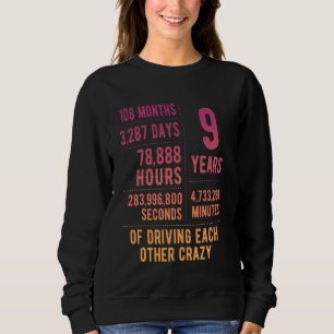 9 Jahre Verheiratet Funny 9. Hochzeitstag Sweatshirt