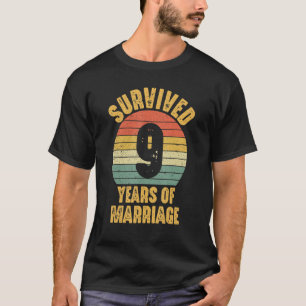 9-jährige Ehe Neunte Hochzeit Jubiläum T-Shirt