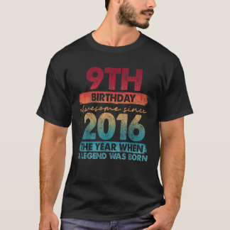 9-jährige Geschenke Vintag 2016 Limited Edition 9. T-Shirt