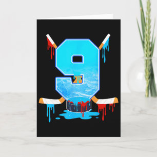 9-jährige Jungen 9. Geburtstag Eishockey Eiscreme Karte