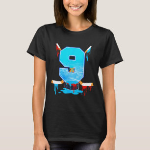 9-jährige Jungen 9. Geburtstag Eishockey Eiscreme T-Shirt