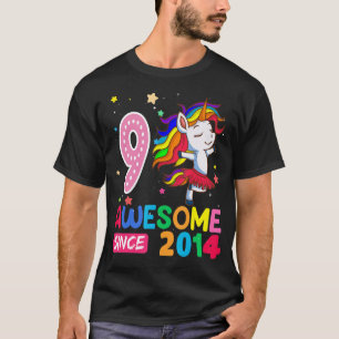 9-jährige Mädchen Teens Unicorn 9. Geburtstag T-Shirt