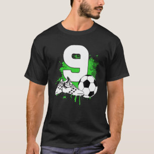 9-jähriger Dabbing-Junge Soccer Player 9. Geburtst T-Shirt