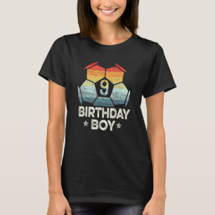 9-jähriger Fußball-Spieler 9. Geburtstag Junge 9. T-Shirt