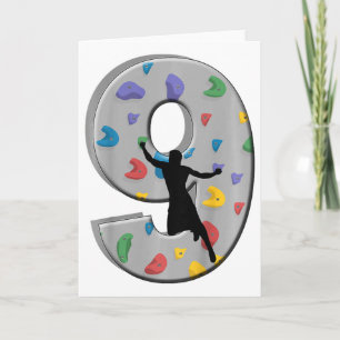 9-jähriger Kletterer Geburtstag Bouldering Kletter Karte
