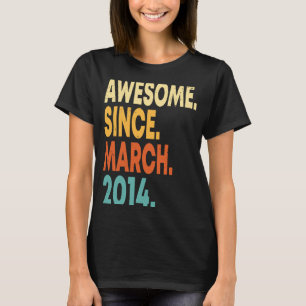 9-jähriger Vintage März 2014 9. Geburtstag Junge T-Shirt
