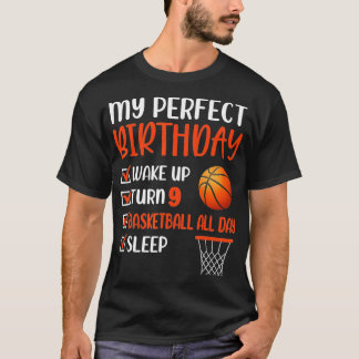 9-jähriges Basketball Geburtstagsparty 9. Kinderta T-Shirt