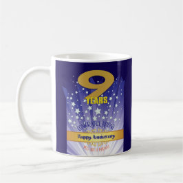 9-jähriges CUSTOM Erholung Jubiläum Fett Zahlen Kaffeetasse