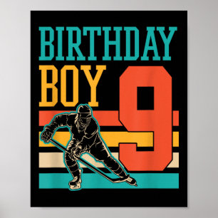 9-jähriges Eishockey Thema 9. Geburtstagsparty Su Poster