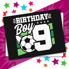 9-jähriges Fußball-Party 9. Geburtstag Junge Postkarte