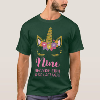 9-jähriges Geburtstagskinderoutfit Unicorn 9. Gebu T-Shirt