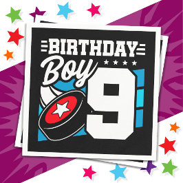 9-jähriges Hockey Party Thema 9. Geburtstag Junge Serviette