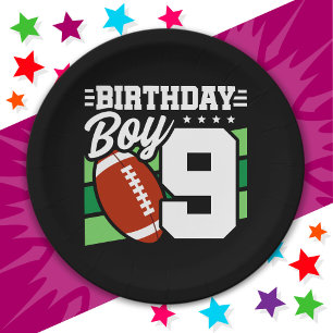 9-jähriges Party Thema 9. Geburtstag Junge Pappteller