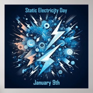9. Januar - Tag der statischen Elektrizität Poster