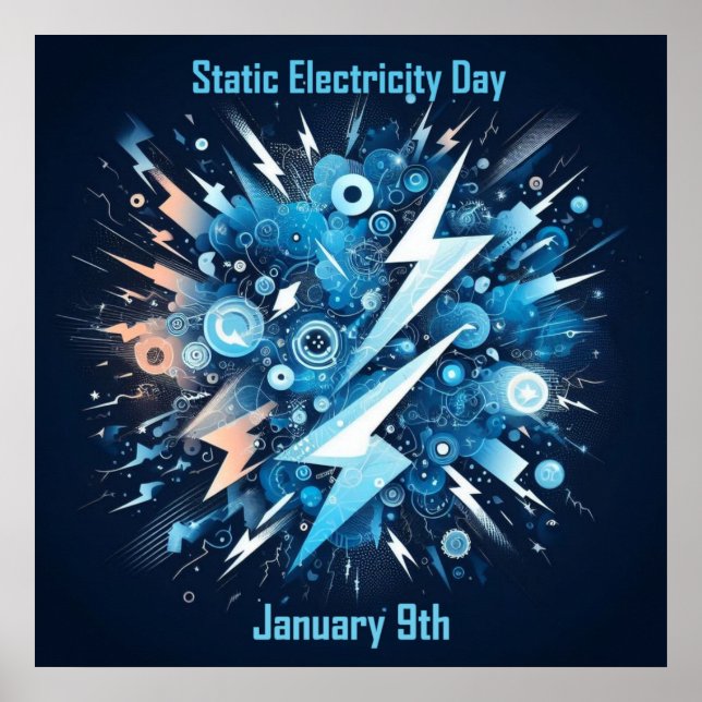 9. Januar - Tag der statischen Elektrizität Poster (Vorne)