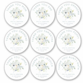 9 Kleiner Name Vielen Dank für Ihre Hochzeit Flora Aufkleber