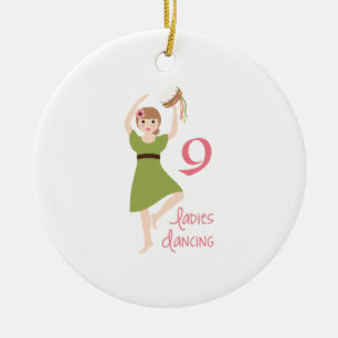 9 Ladys Dancing Keramik Ornament