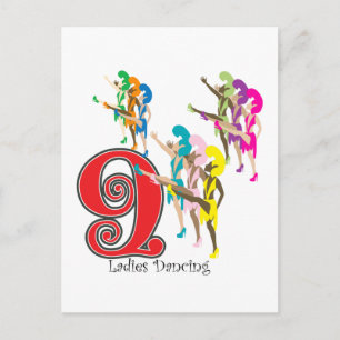 9 Ladys Dancing Postkarte