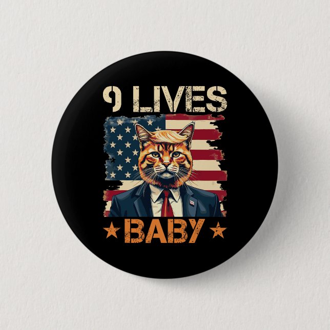 9 Leben Durch Trump 2024 Sieg Triumph Sieger Trump Button (Vorderseite)