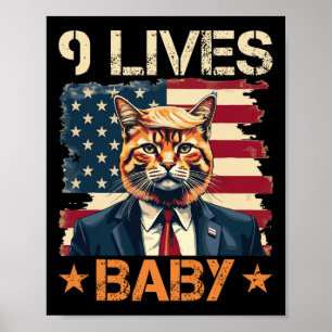 9 Leben Durch Trump 2024 Sieg Triumph Sieger Trump Poster