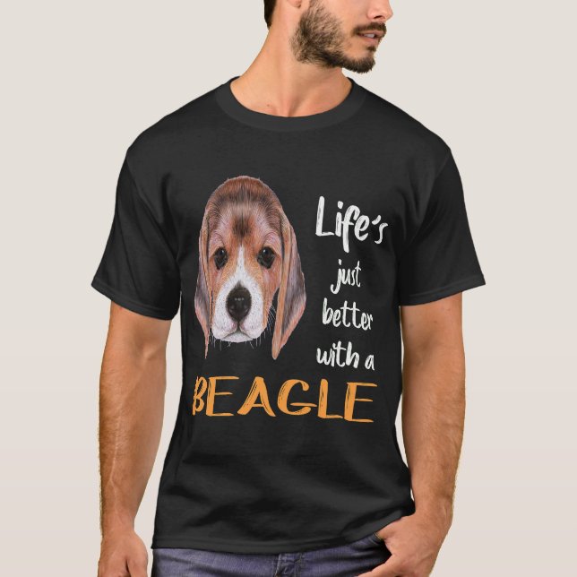 9 Leben einfach besser mit einem Beagle T-Shirt (Vorderseite)