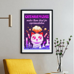 9 Leben mit Whimsy: farbiges Katzen-Versuchspaket Poster