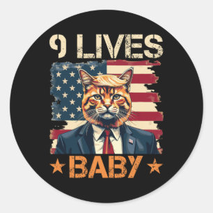 9 Lives Baby Trump 2024 Gewinner des Sieges Trump Runder Aufkleber