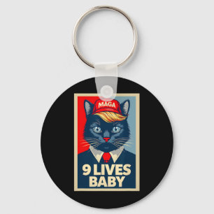9 Lives Byby Niedlich Trump Cat Funny Trump 2024 P Schlüsselanhänger