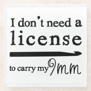 9 mm Crochet Hook Lizenz ・ Handwerk Glasuntersetzer