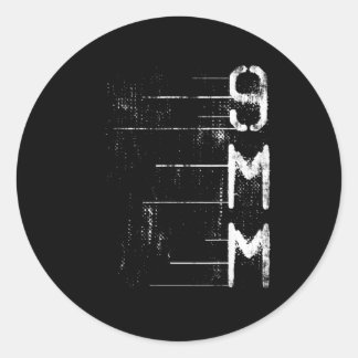 9 MM Schusswaffenzielübungen Runder Aufkleber