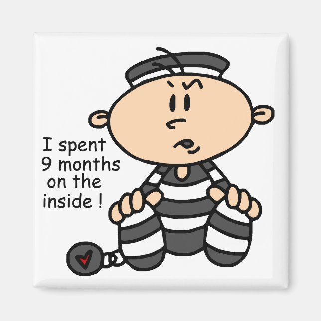 9 Monate im Inside Baby Gefangener Magnet (Vorne)