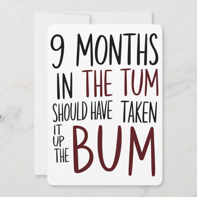 9 Monate in der Summe hätte es blass sonnig machen Einladung (Vorderseite)