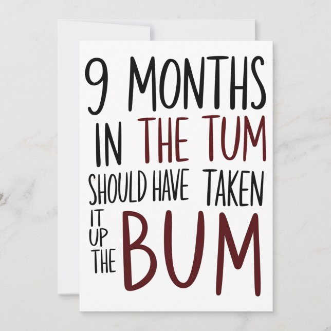 9 Monate in der Summe hätte es blass sonnig machen Einladung (Vorderseite)