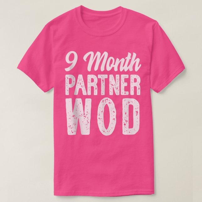 9 Monate Partner WOD Workout Running Pregnancy Ann T-Shirt (Design vorne)