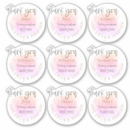 9 Namen Vielen Dank Nachricht Brautparty Individue Aufkleber