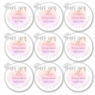 9 Namen Vielen Dank Nachricht Brautparty Individue Aufkleber