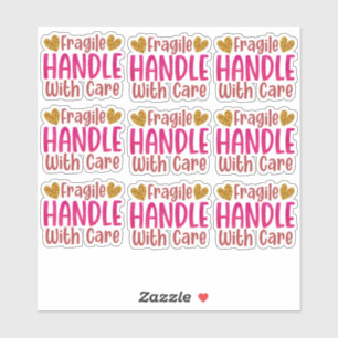 9 Niedlicher, fragiler Umgang mit kleinen und mitt Aufkleber