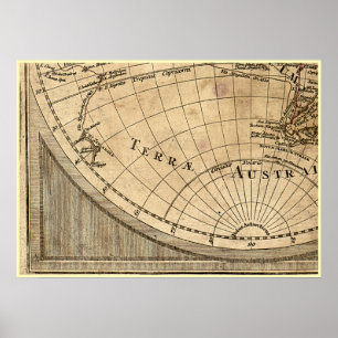 9 Panel Color Version de L'Isle World Map 7 Poster