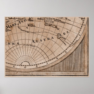 9 Panel Sepia Version de L'Isle World Map 9 Poster