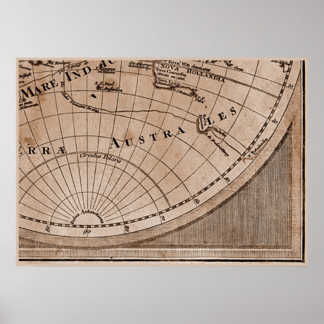 9 Panel Sepia Version de L'Isle World Map 9 Poster (Vorne)