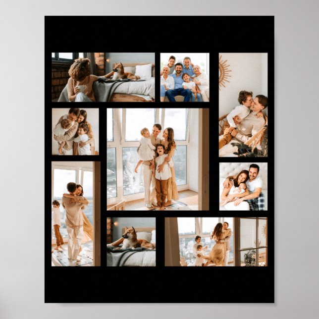 9 Photo Collage Template  Poster (Vorne)