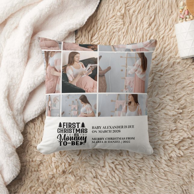 9 Photo Mommy to be Christmas Pregnancy  Kissen (Decke)