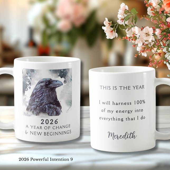 9. Raven 2026 Year of Change Powerful Intention Kaffeetasse (Raven 2026 Year of Change and New Beginnings Powerful Intention 9 Coffee Mug)