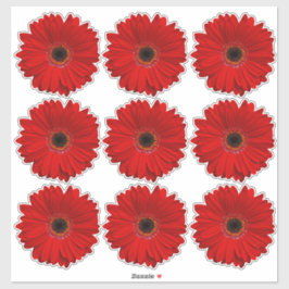 9 Red Gerber Daisy Blume Kiss-Cut Stickers Aufkleber