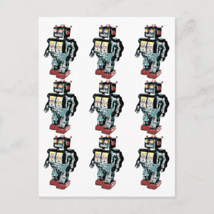 9 Roboter Postkarte